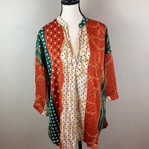 Soky & Soda Vibrant Fantasy Print Blouse NEW!